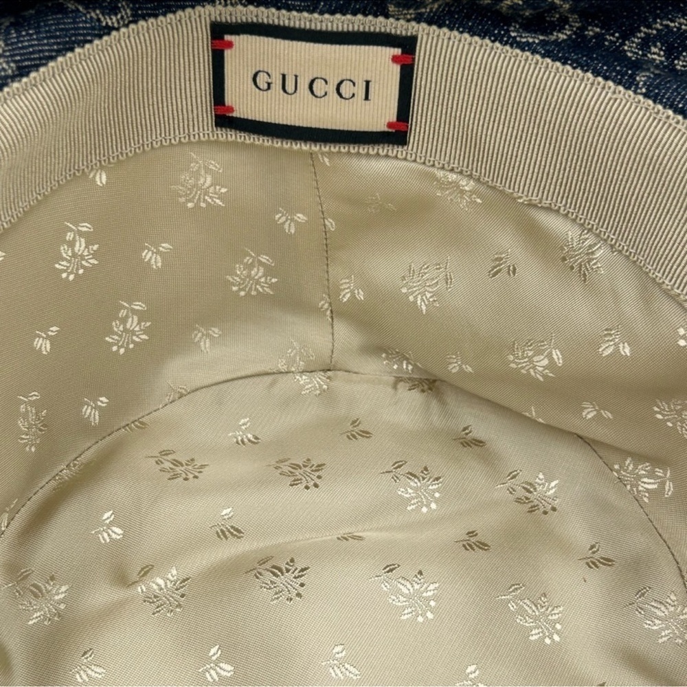 Men’s Gucci, blue denim bucket, hat, size large made in Italy - Picture 5 of 8
